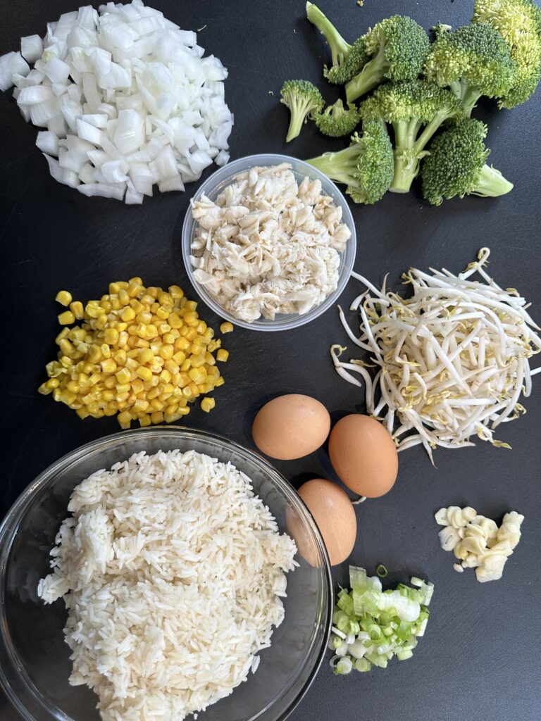 Ingredients for Crab Fried Rice