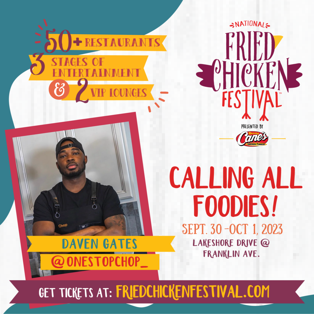 Media poster with details on the Fried Chicken Festival.